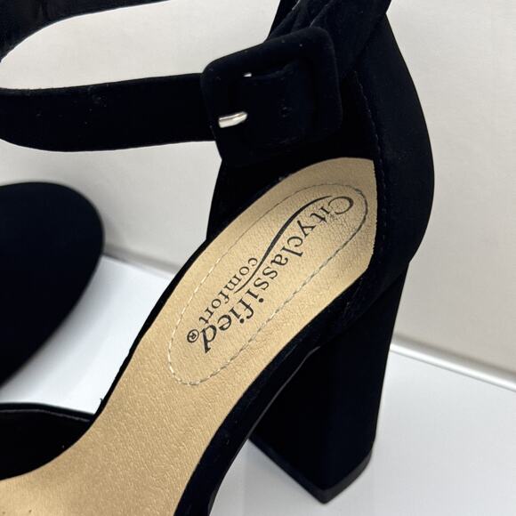 City Classified Women's Comfort Nola Closed Toe Ankle Strap Block Heel Black 8 - Picture 10 of 16